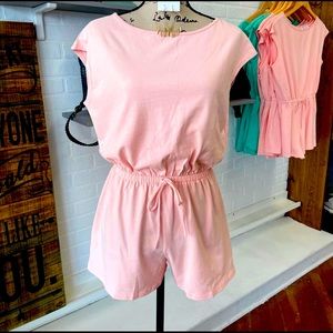 She + sky backless romper
